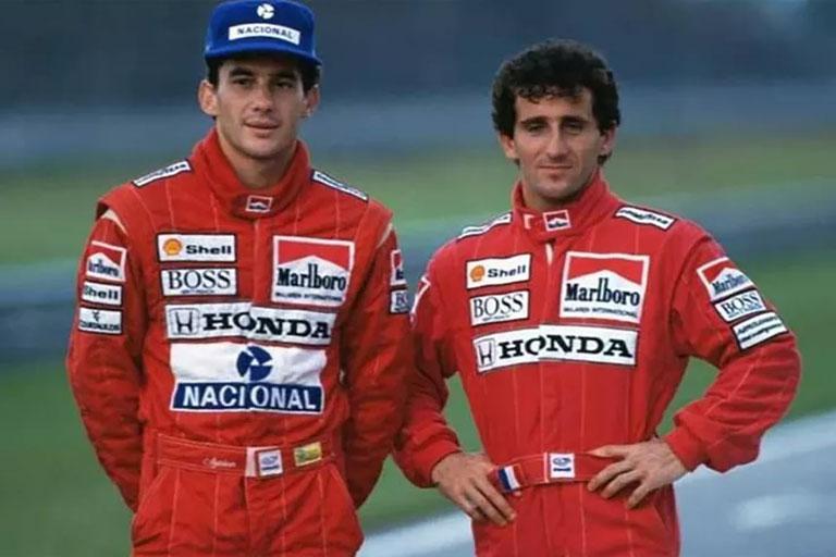 Ayrton Senna e Alain Prost nos tempos de McLaren.